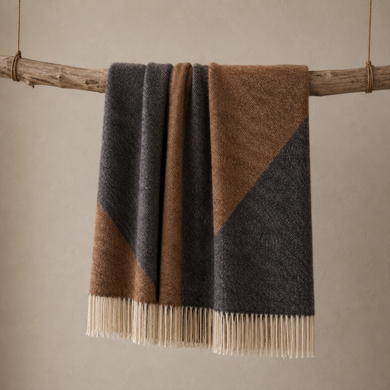 Bruine Recycled Wollen Deken