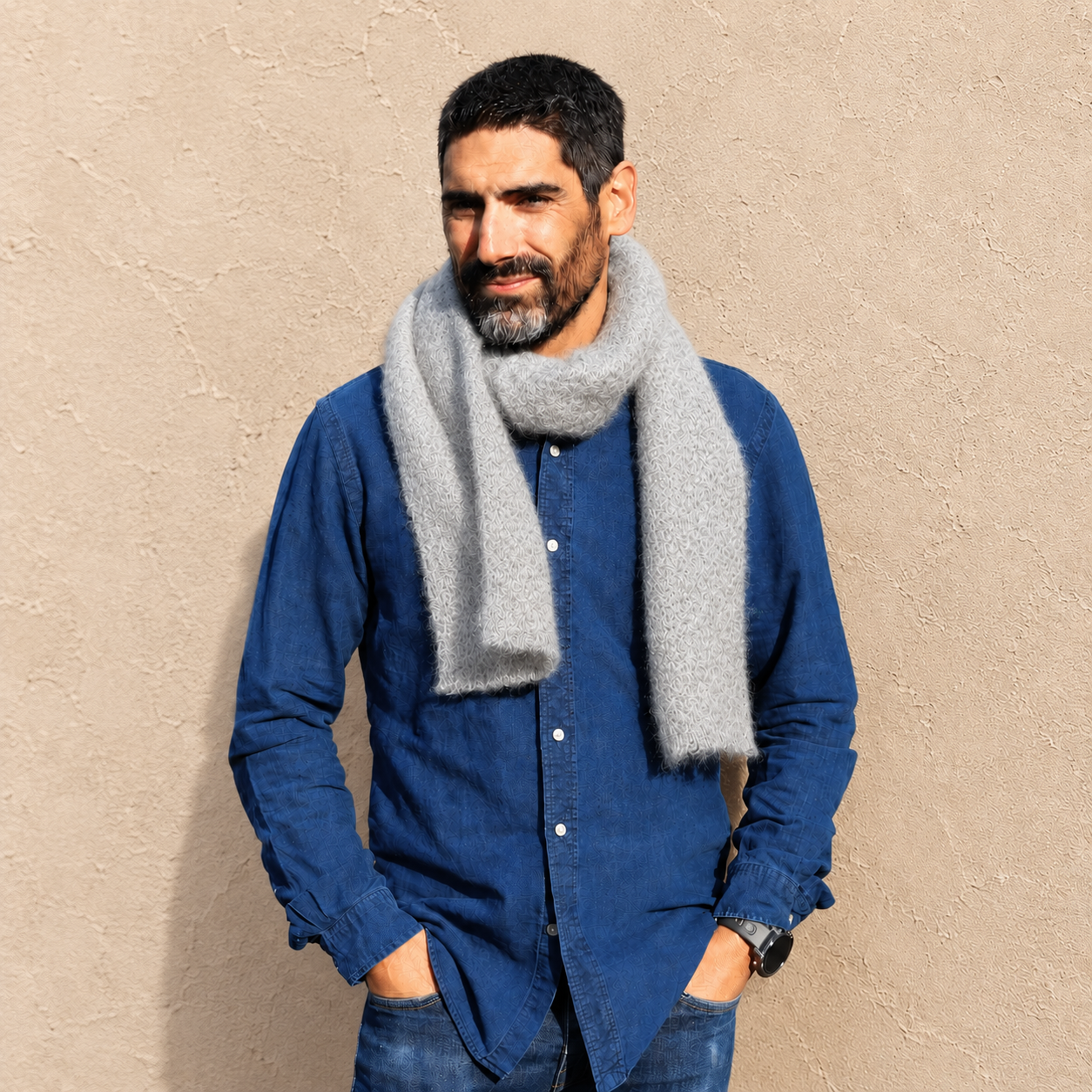 Wolwitte Mohair Sjaal – Mantas Ezcaray