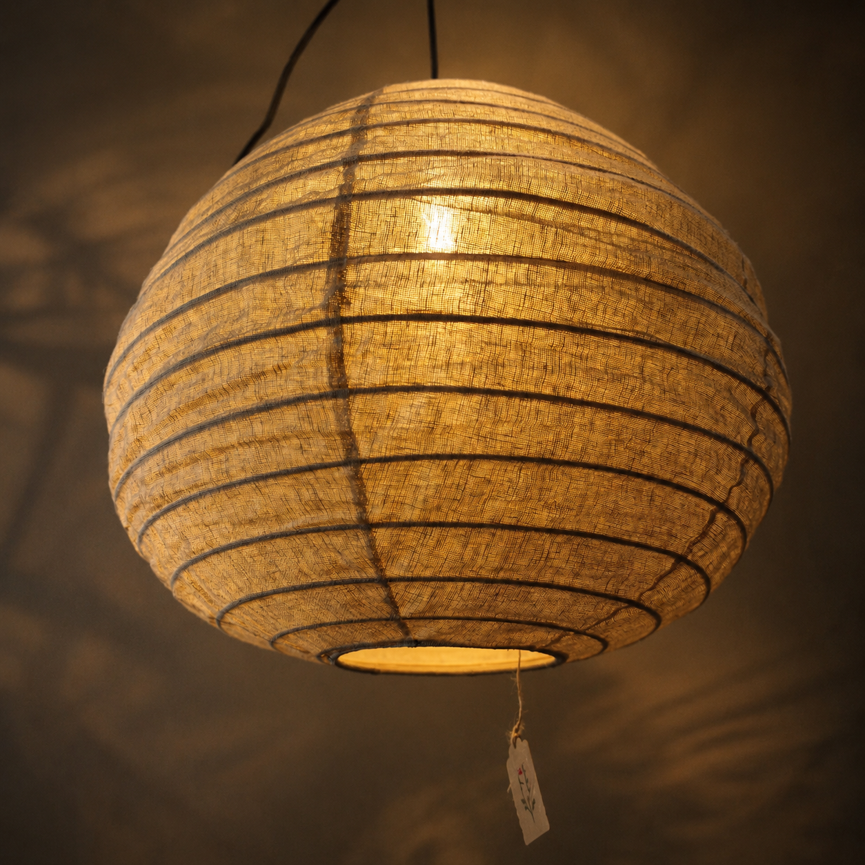 Handmade Linnen Hanglamp — Naturel