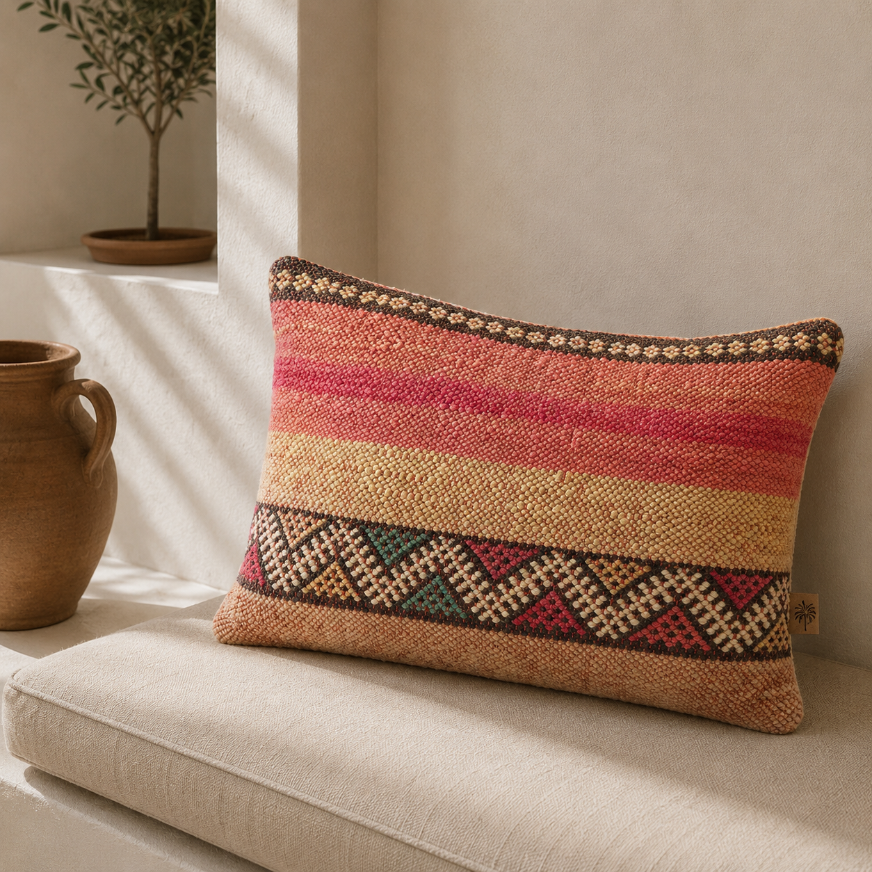 Recycled Wollen Kussen met Motief