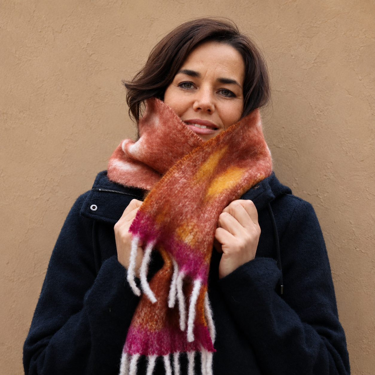 Roestbruine Mohair Wollen Sjaal — Mantas Ezcaray