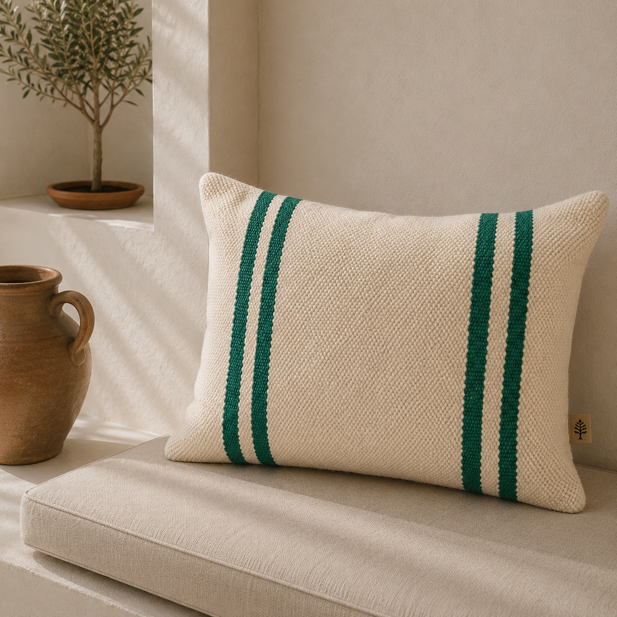 Recycled Wollen Kussen met Motief
